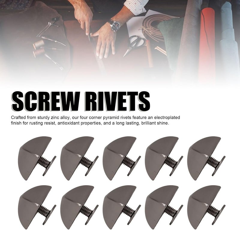 Fockety 20Pcs 12mm Pyramid Studs, Four Jaw Pyramid Rivets, Rivets, Pyramid Rapid Rivet Studs, Punk Spikes Spots Studs for Clothing, Bag, Leather, Shoes, Jewelry, Craft (Silver Black) - Image 2